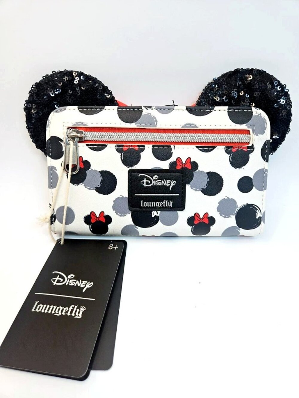 Loungefly Disney Minnie Mouse Sequin 3D Ears Snap Wallet NWT - Picture 3 of 4